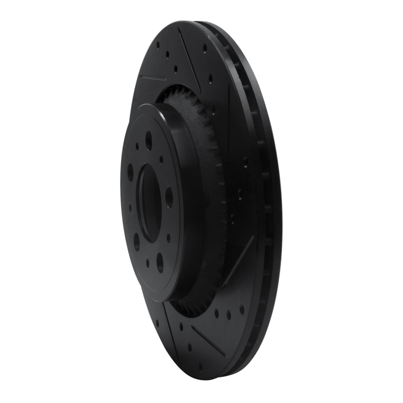 Volvo XC90 Brake Rotor (1) - Rear Right - R1 Concepts - Drilled & Slotted - Black - `03-`14